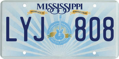 MS license plate LYJ808