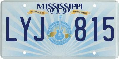 MS license plate LYJ815