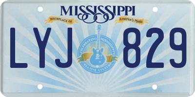 MS license plate LYJ829