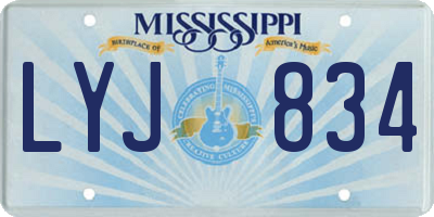 MS license plate LYJ834