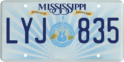 MS license plate LYJ835