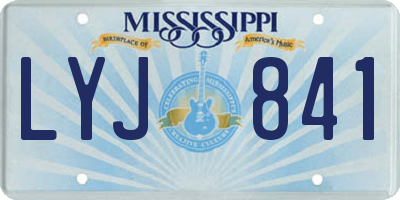 MS license plate LYJ841