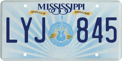 MS license plate LYJ845
