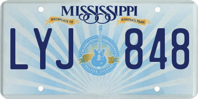 MS license plate LYJ848