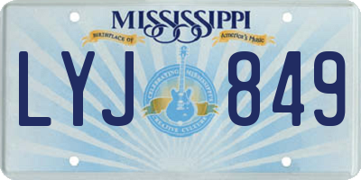 MS license plate LYJ849