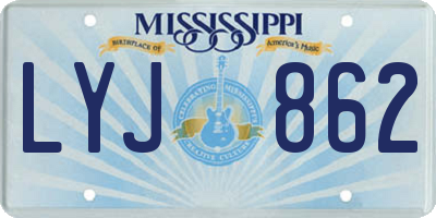 MS license plate LYJ862