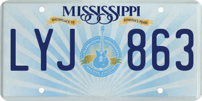 MS license plate LYJ863