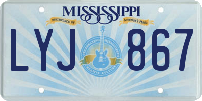 MS license plate LYJ867