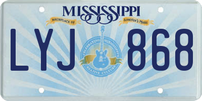 MS license plate LYJ868