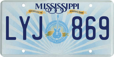 MS license plate LYJ869
