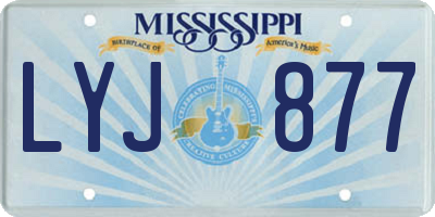 MS license plate LYJ877