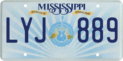 MS license plate LYJ889