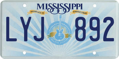 MS license plate LYJ892