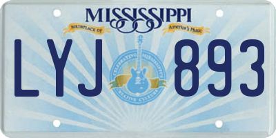 MS license plate LYJ893