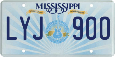 MS license plate LYJ900