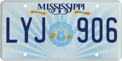 MS license plate LYJ906