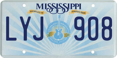 MS license plate LYJ908