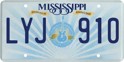 MS license plate LYJ910