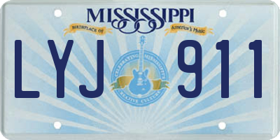 MS license plate LYJ911