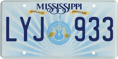 MS license plate LYJ933