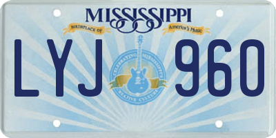 MS license plate LYJ960