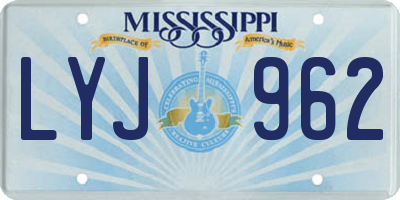 MS license plate LYJ962