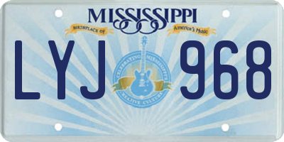 MS license plate LYJ968