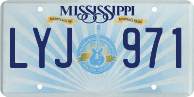 MS license plate LYJ971