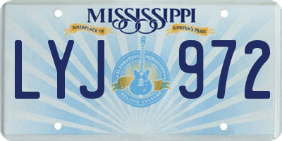 MS license plate LYJ972