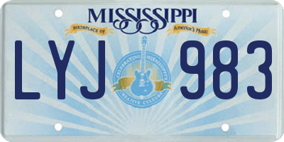 MS license plate LYJ983