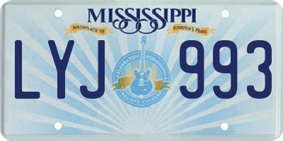MS license plate LYJ993