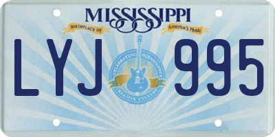 MS license plate LYJ995