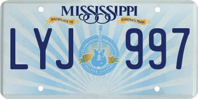 MS license plate LYJ997