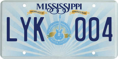 MS license plate LYK004