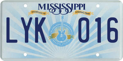 MS license plate LYK016