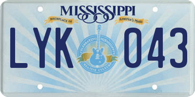 MS license plate LYK043