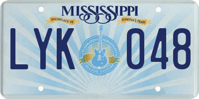 MS license plate LYK048