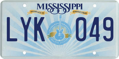 MS license plate LYK049