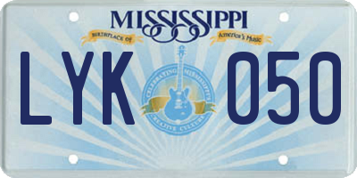 MS license plate LYK050