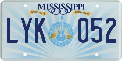 MS license plate LYK052