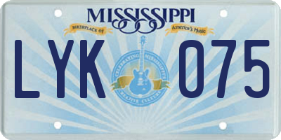 MS license plate LYK075