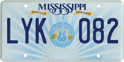 MS license plate LYK082