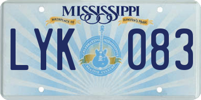 MS license plate LYK083