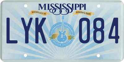 MS license plate LYK084