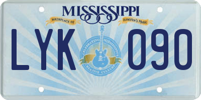 MS license plate LYK090