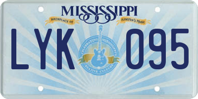 MS license plate LYK095
