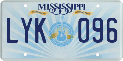 MS license plate LYK096