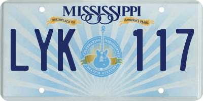 MS license plate LYK117