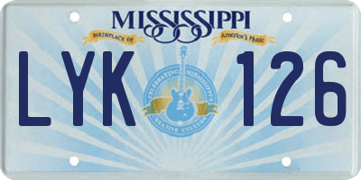 MS license plate LYK126