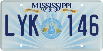 MS license plate LYK146